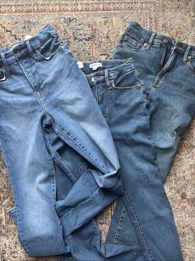 Good American High-Rise Blue Denim Jeans Trio